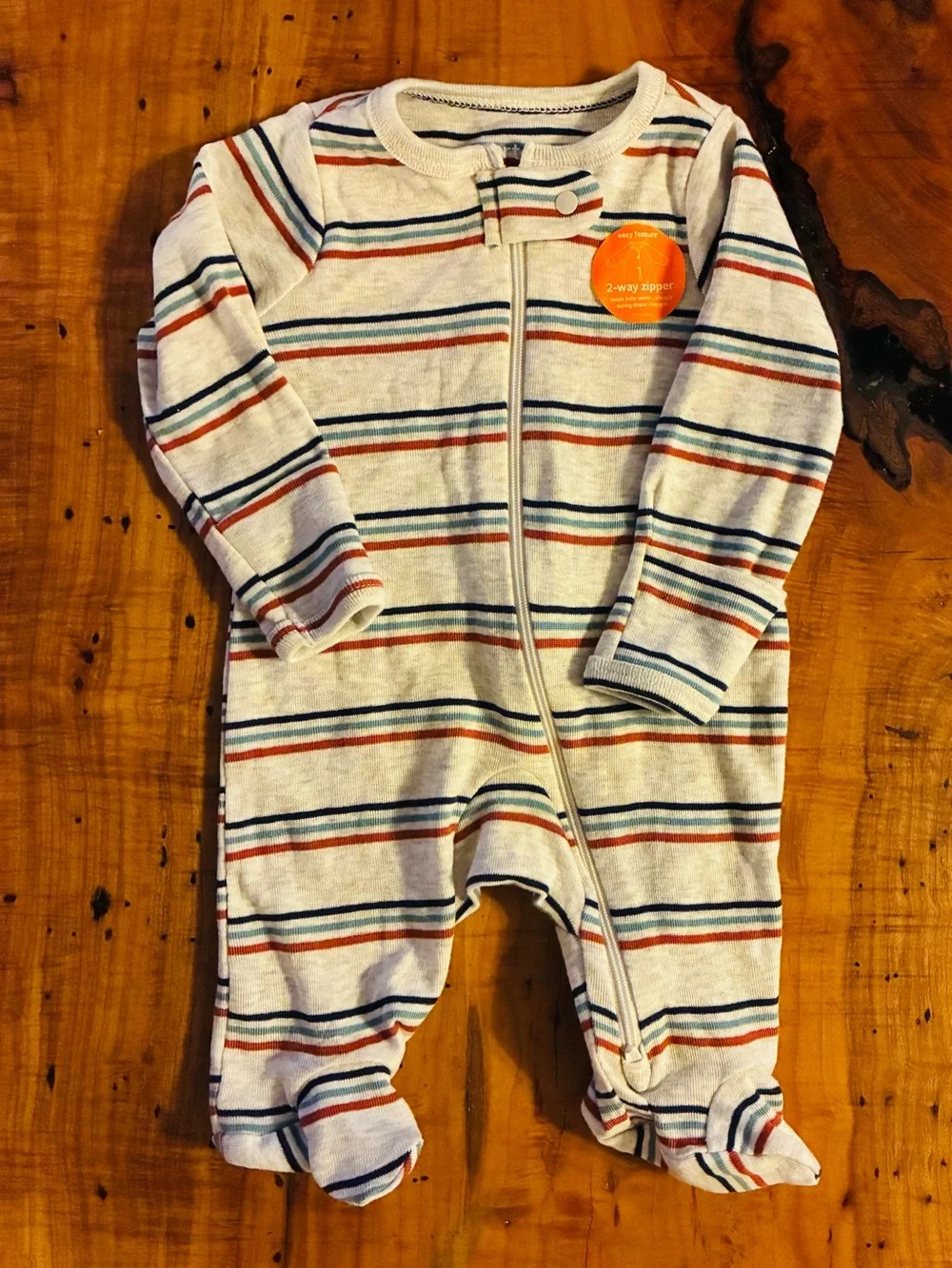 Carters newborn pajamas hand covers and zips both ways